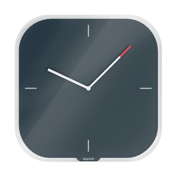 Reloj de pared de cristal Leitz Cosy, Gris