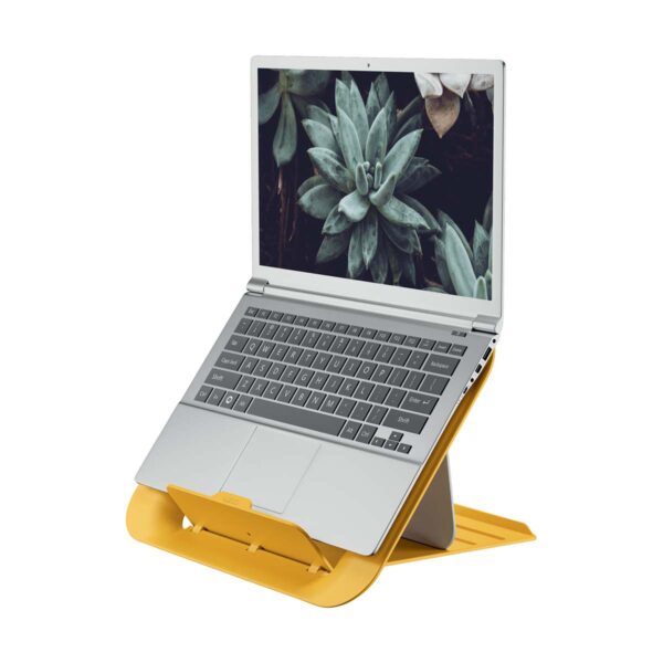 Soporte ajustable para portátil Leitz Ergo Cosy, Amarillo