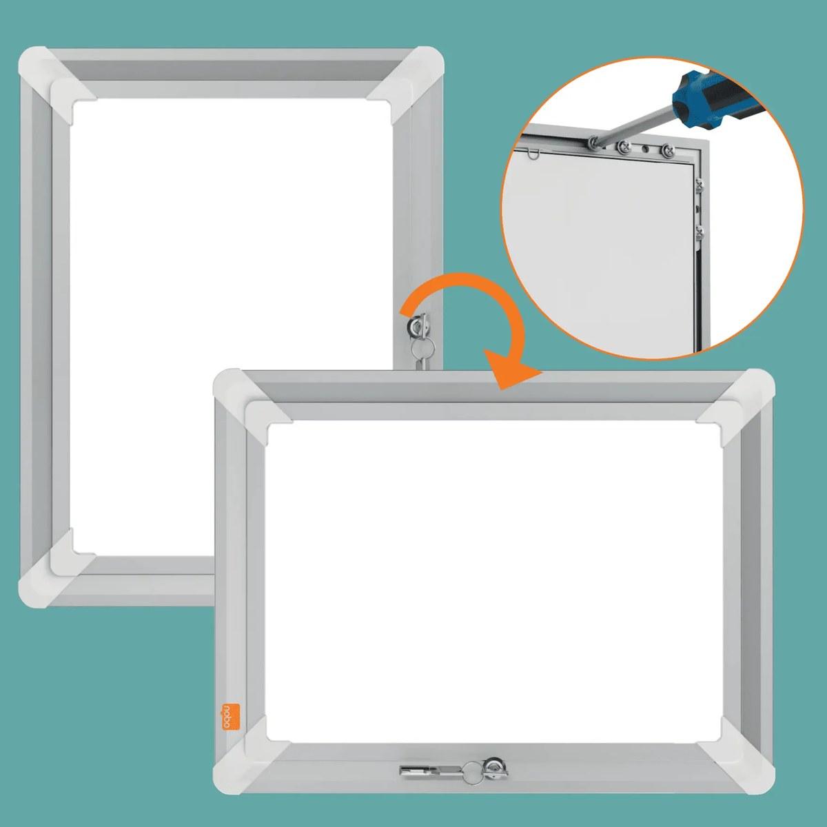 Moldura de parede para cartazes com fechadura, Premium Plus: vertical ou horizontal
