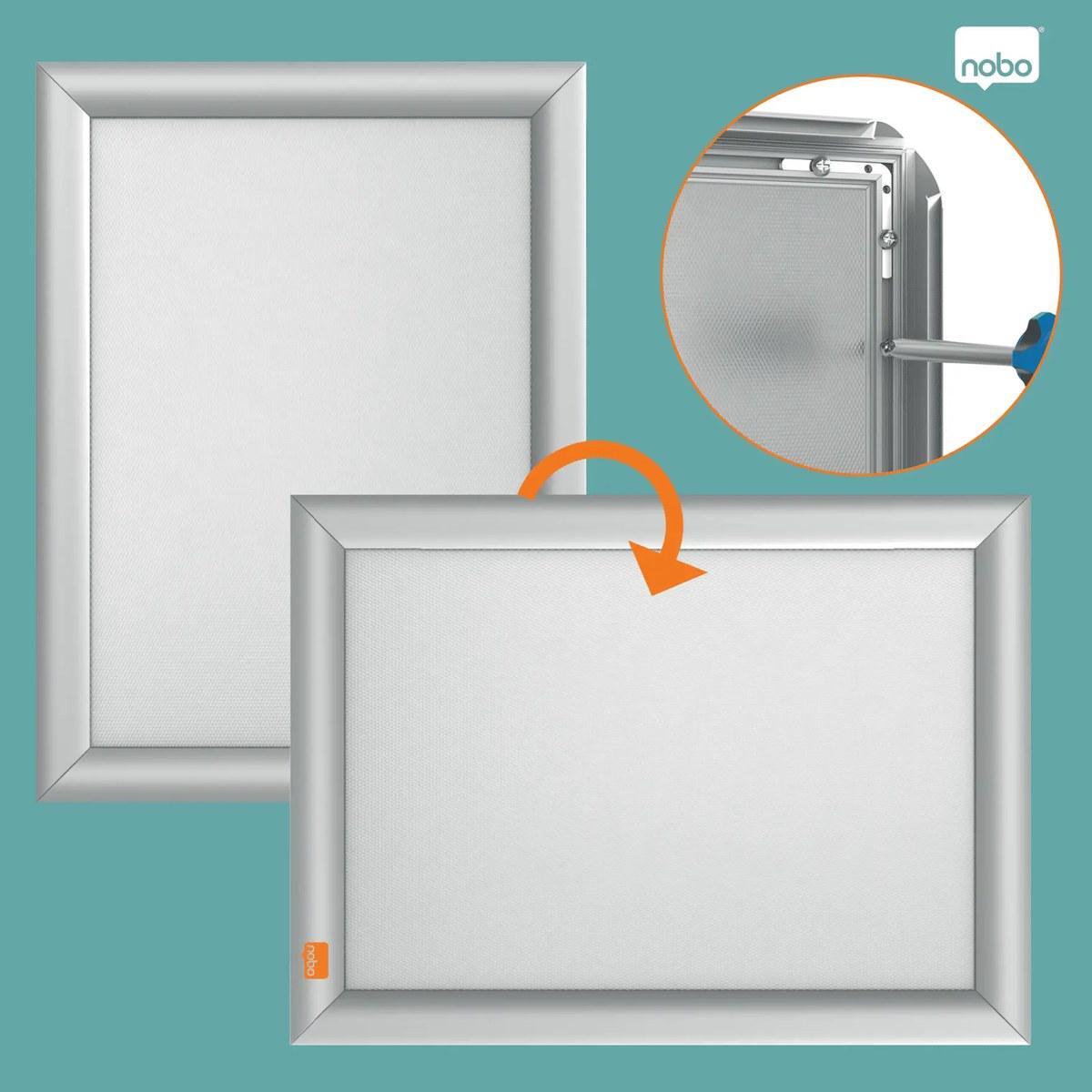 Marco de pared para carteles ignífugo, Impression Pro: vertical u horizontal