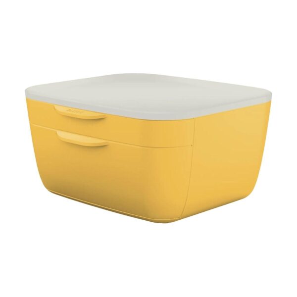 Bloque de 2 cajones para escritorio Leitz Cosy, amarillo cálido