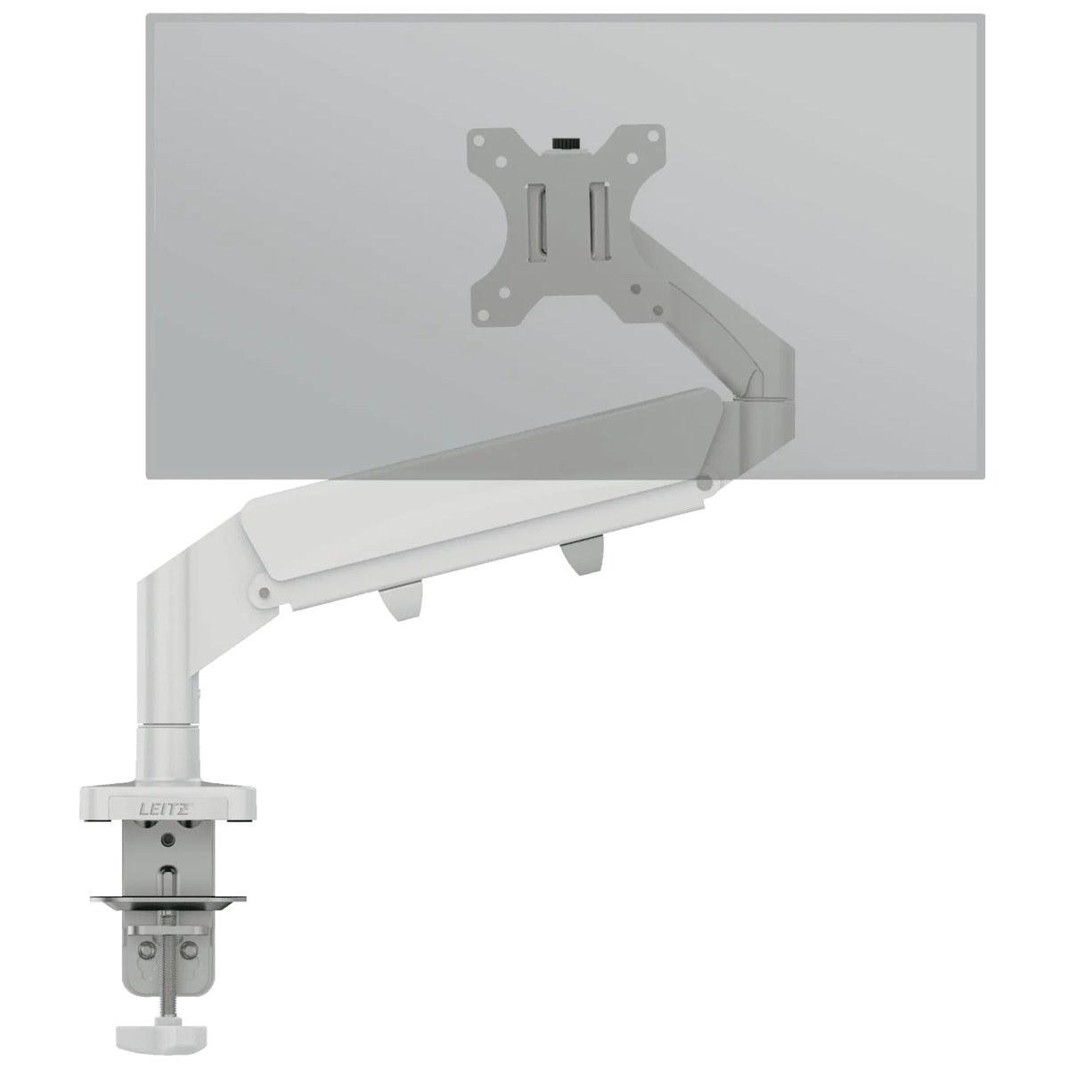 Braço articulado de secretária para um monitor Leitz Ergo, cinza claro