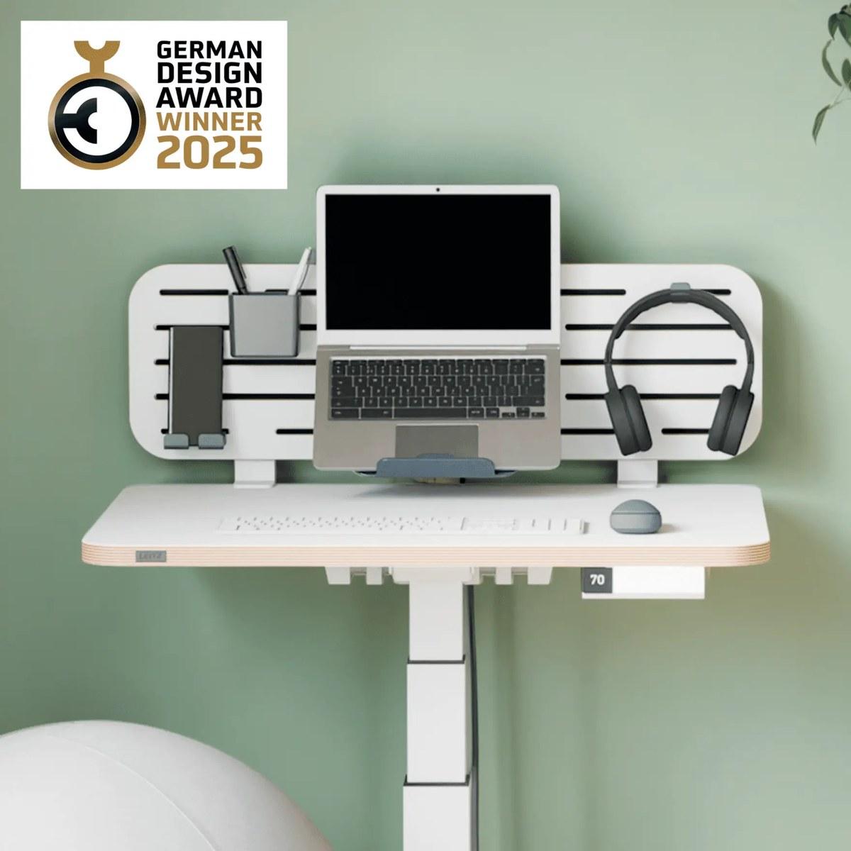 Painel organizador de secretária com suporte para portátil Leitz Ergo, 80×25 cm