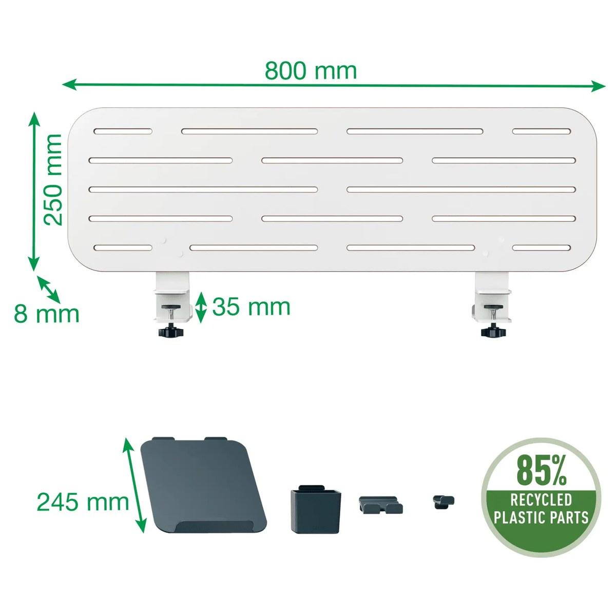 Painel organizador de secretária com suporte para portátil Leitz Ergo, 80×25 cm