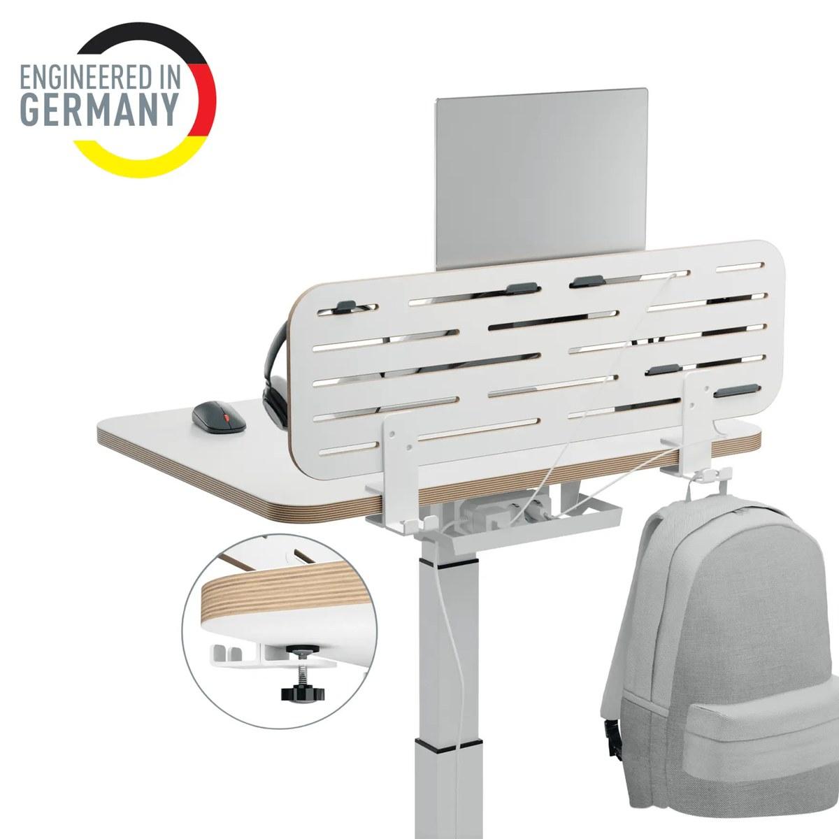 Painel organizador de secretária com suporte para portátil Leitz Ergo, 80×25 cm
